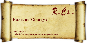 Rozman Csenge névjegykártya